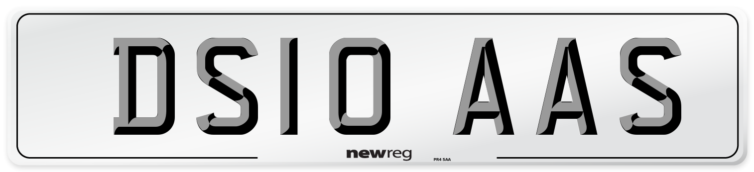 DS10 AAS Number Plate from New Reg